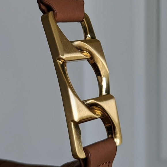 rag & bone Olympus Hobo Large Shoulder Pebbled Leather Nubuck Honey Beige NWOT - Picture 11 of 15